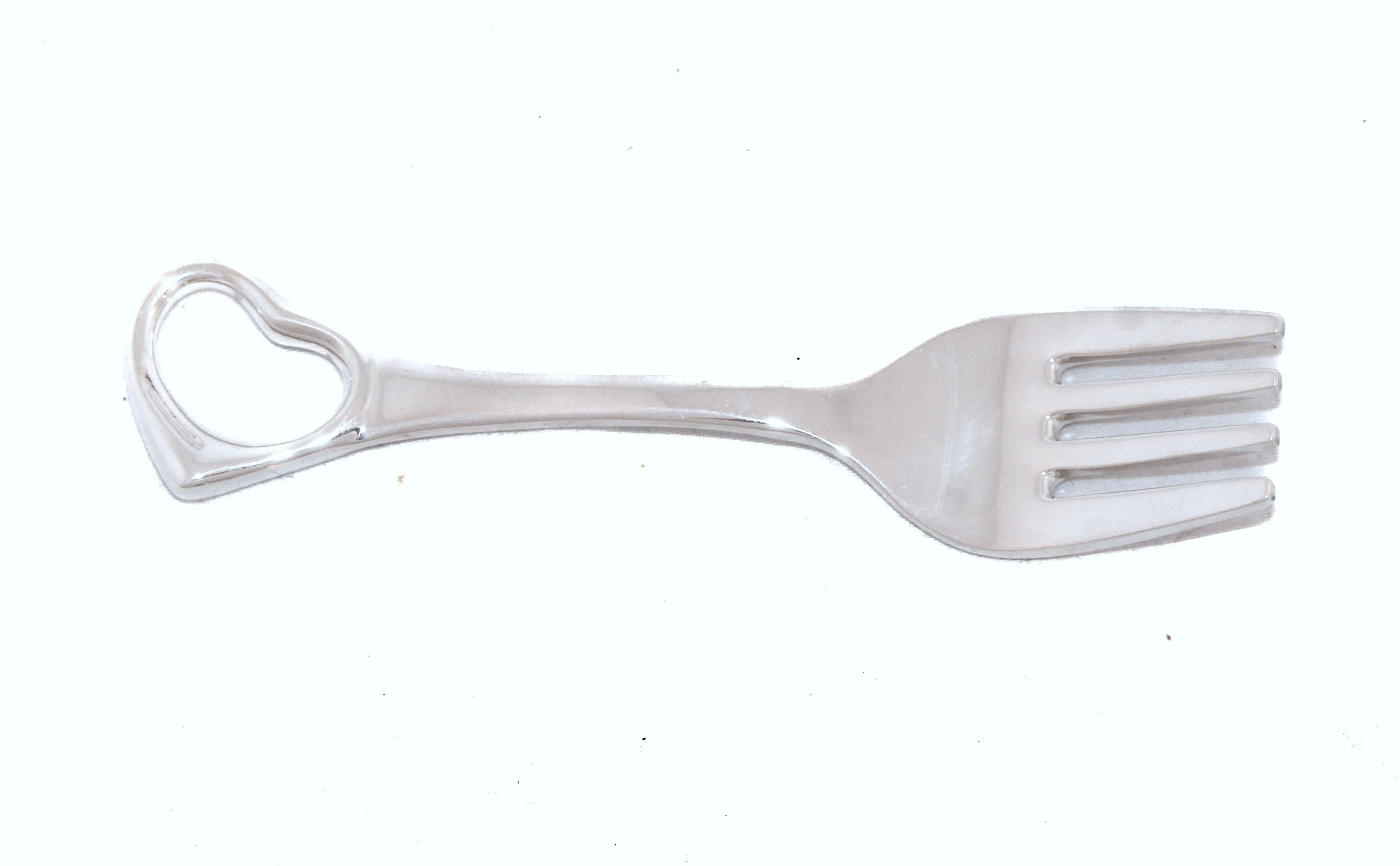 Mid-Century Modern Tiffany & Co. Sterling Silver Baby Fork & Spoon Set in Original Box For Sale