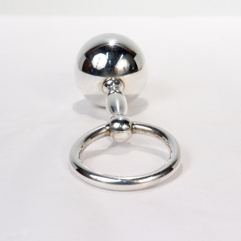 Tiffany and Co. Sterling Silver Baby Rattle and Child's Teether For Sale at  1stDibs | silver teether
