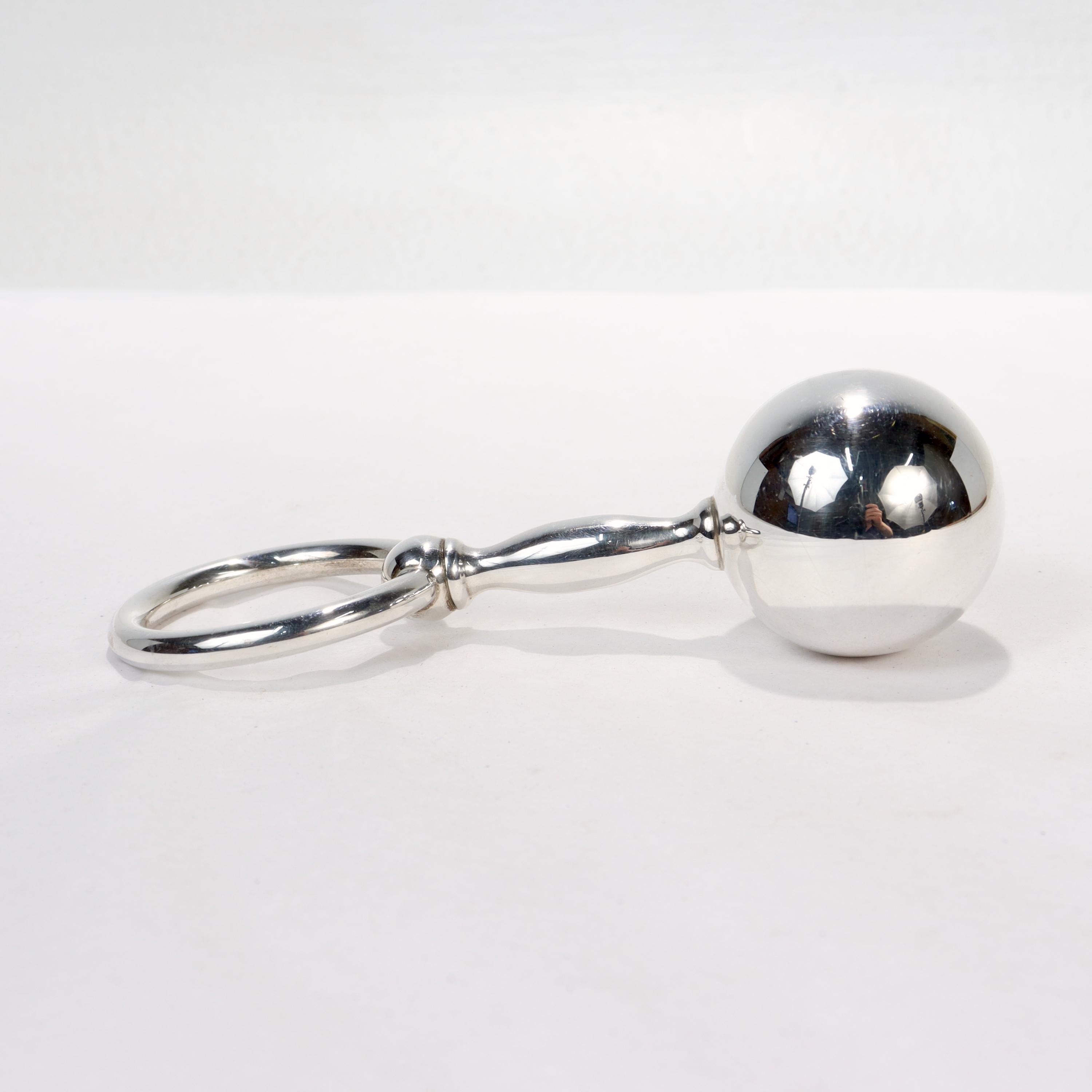Tiffany & Co. Sterling Silver Baby Rattle and Child's Teether In Good Condition In Philadelphia, PA