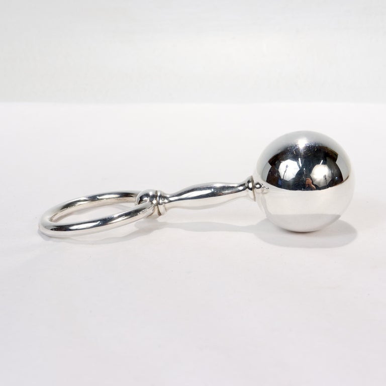 Tiffany and Sterling Silver Baby Rattle and Child's Teether at