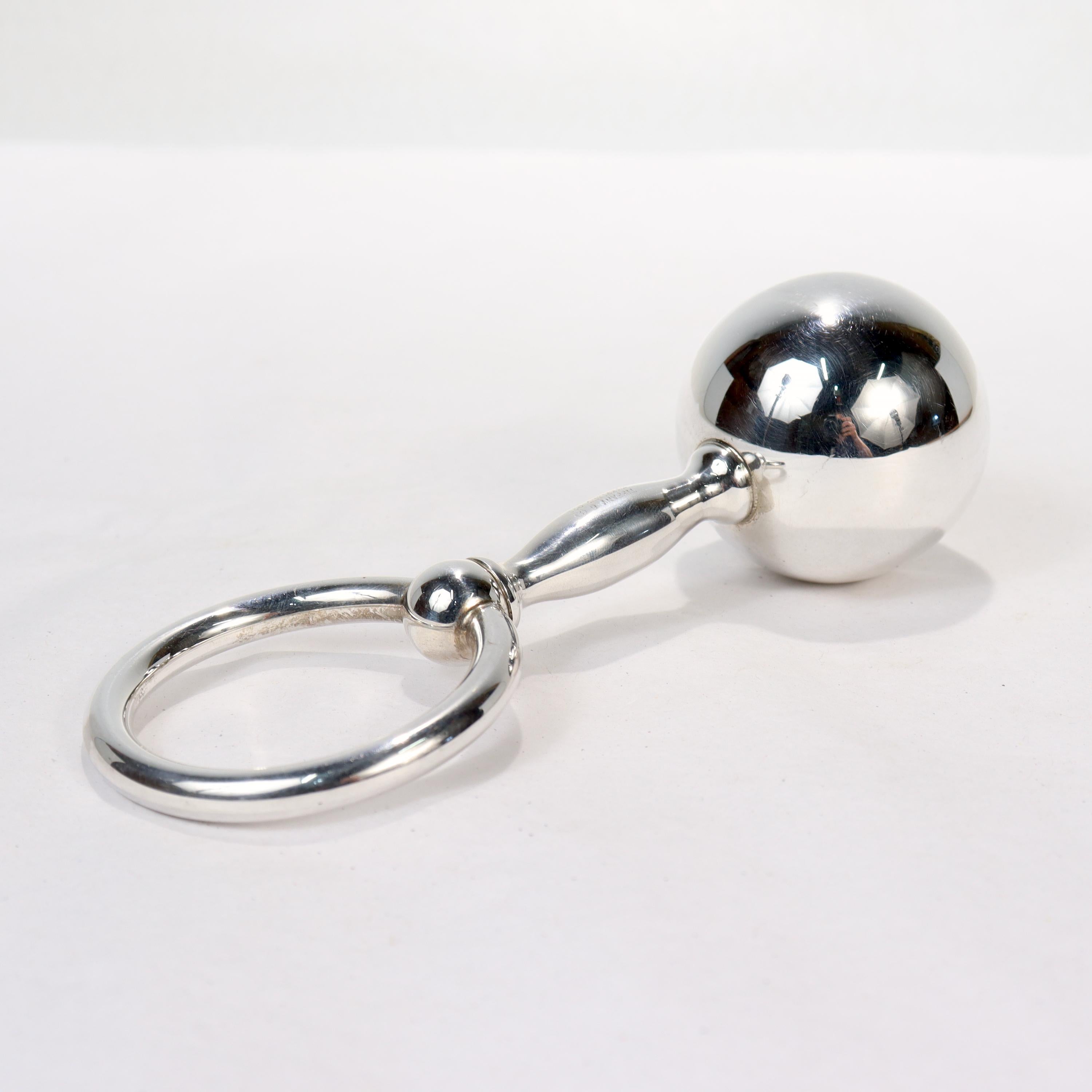 Women's or Men's Tiffany & Co. Sterling Silver Baby Rattle and Child's Teether