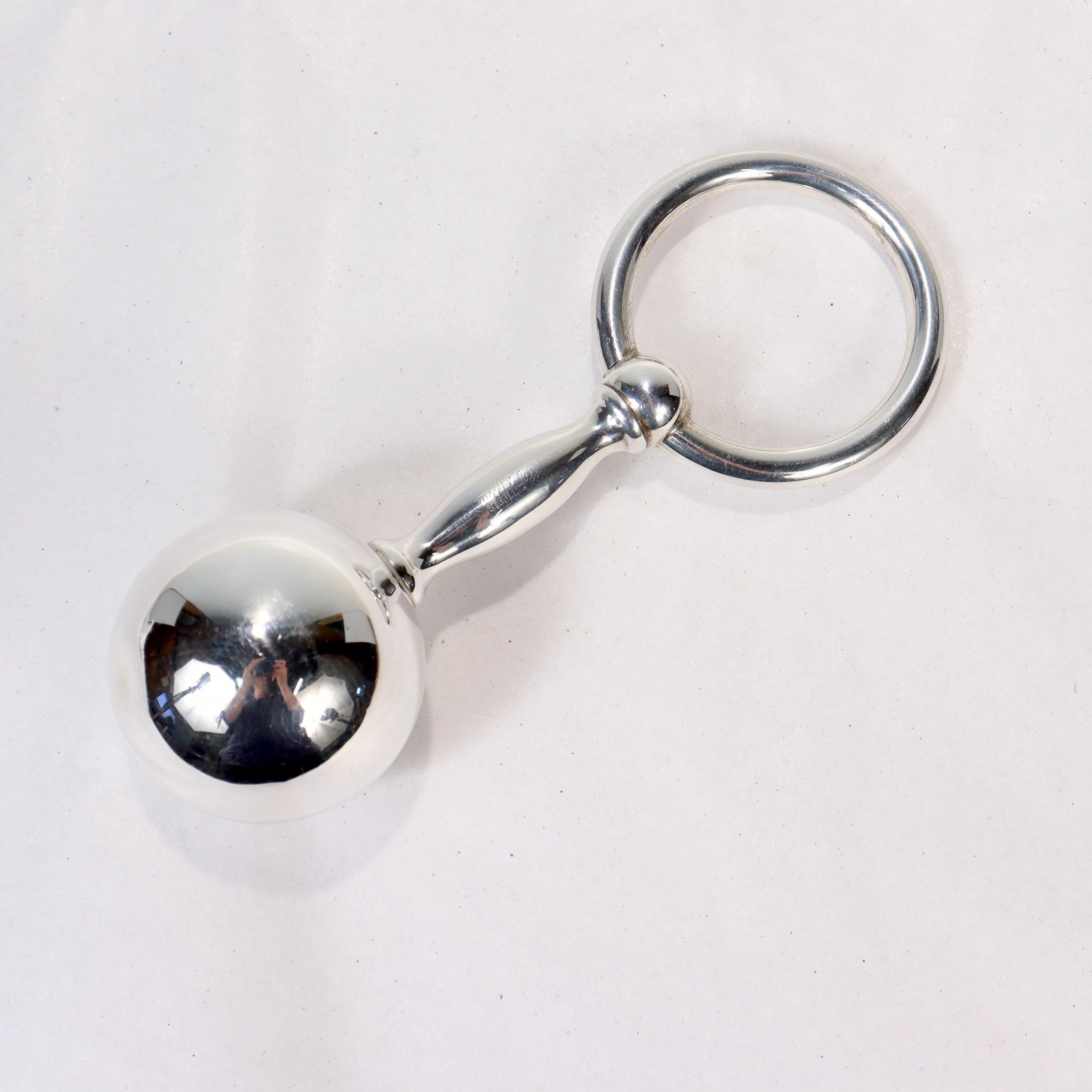 Tiffany & Co. Sterling Silver Baby Rattle and Child's Teether 1