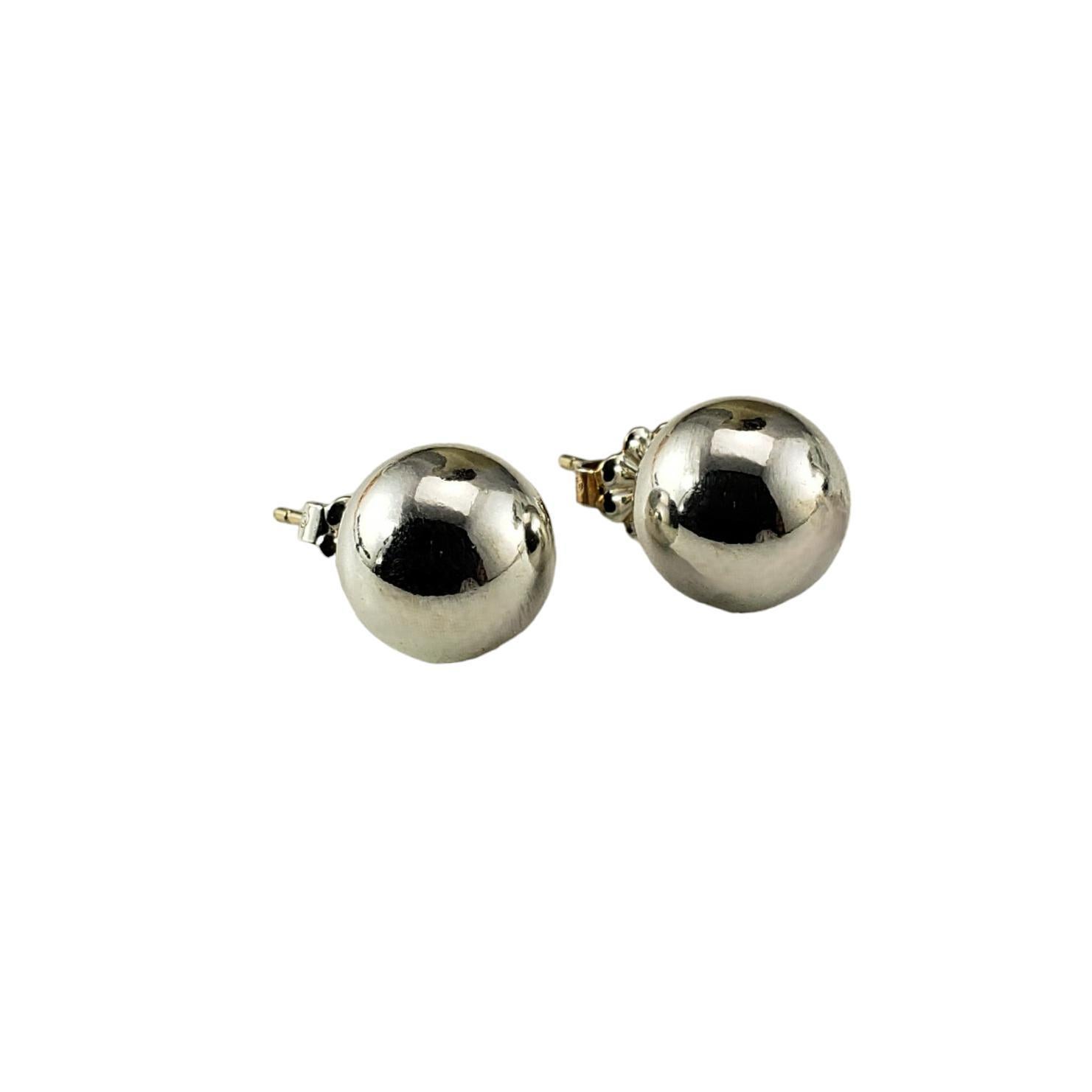 Tiffany & Co. Sterling Silver Ball 10mm Earrings #17163 In Good Condition For Sale In Washington Depot, CT