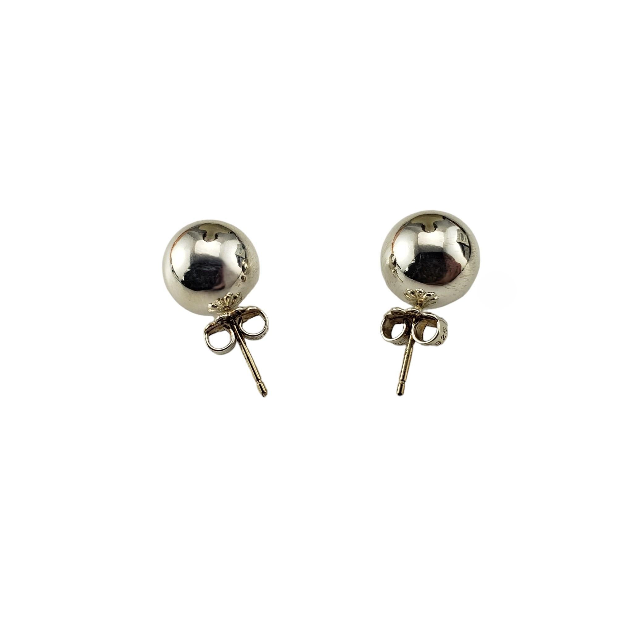 Women's Tiffany & Co. Sterling Silver Ball 10mm Earrings #17163 For Sale