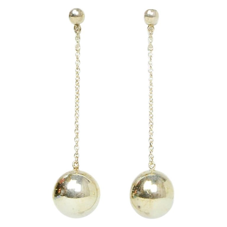 Tiffany and Co Sterling Silver Ball Drop Earrings For Sale at 1stDibs ...