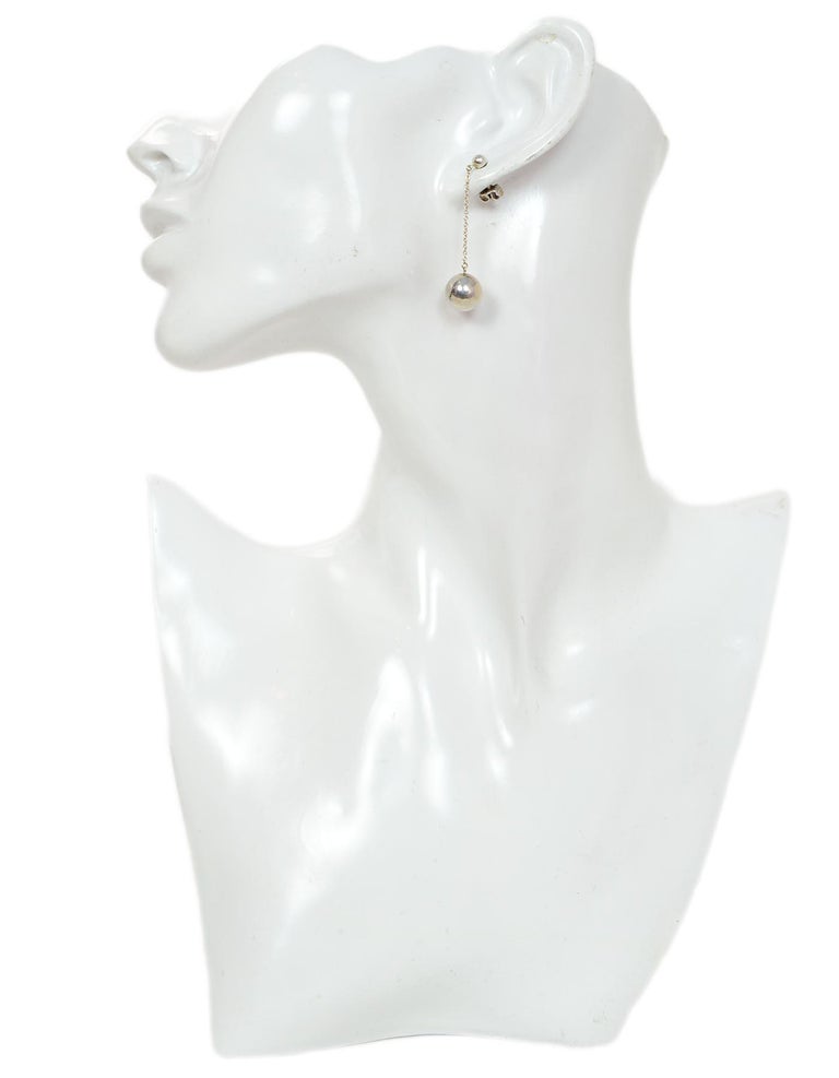 Tiffany and Co Sterling Silver Ball Drop Earrings W/ Box For Sale at 1stdibs