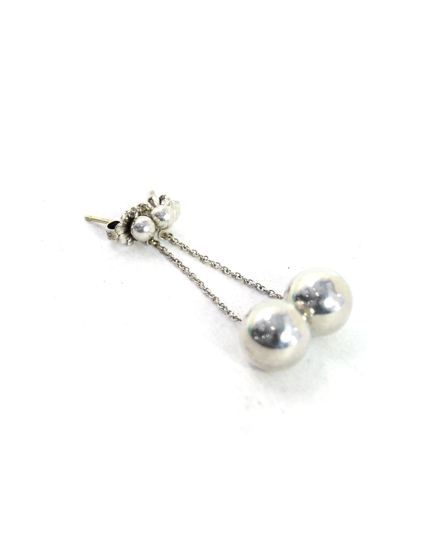 silver ball earrings tiffany