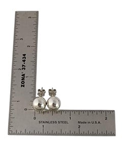 Tiffany & Co Sterling Silver Ball Earrings 10mm #23950