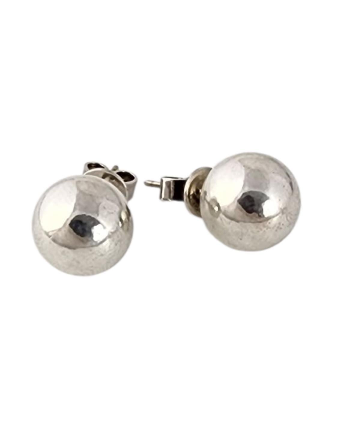 Tiffany & Co Sterling Silver Ball Earrings 10mm #23950 im Zustand „Gut“ im Angebot in Washington Depot, CT