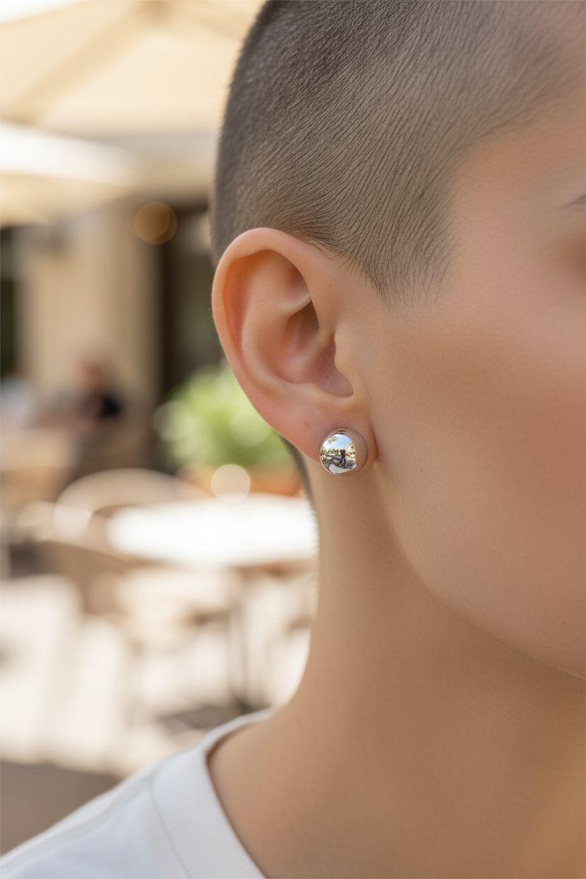 Tiffany & Co Sterling Silver Ball Earrings 10mm #23950 im Angebot 1