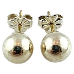 Retro Tiffany & Co. Sterling Silver Ball Earrings #15417