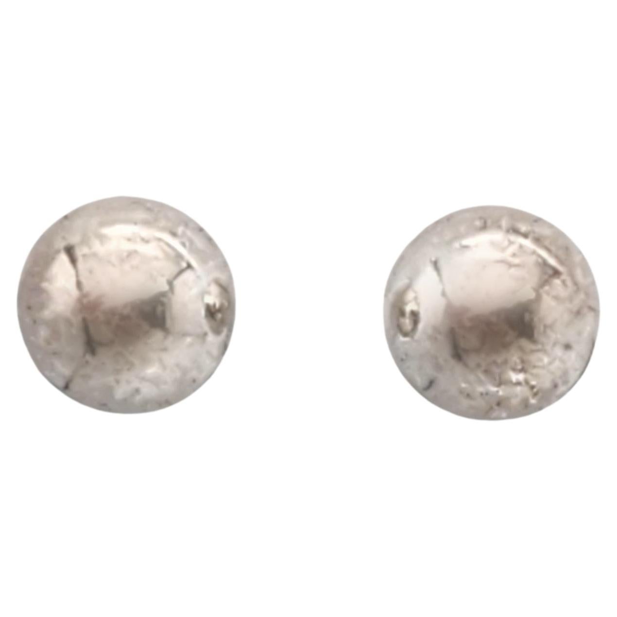 Tiffany & Co Sterling Silver Ball Stud Earrings #16406 For Sale