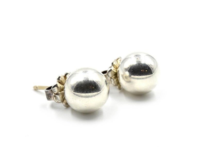 Tiffany and Co. Sterling Silver Ball Stud Earrings at 1stDibs tiffany
