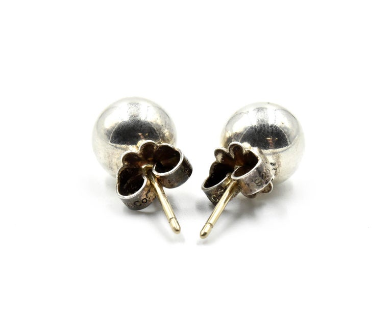 Tiffany and Co. Sterling Silver Ball Stud Earrings at 1stDibs tiffany