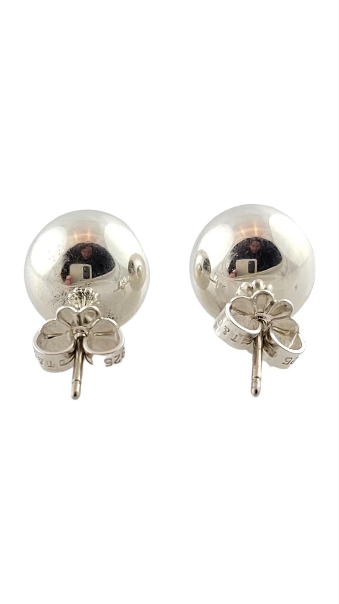 Tiffany & Co. Sterling Silver Ball Stud Earrings w/ Tiffany Box #15823 In Good Condition In Washington Depot, CT