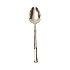 Tiffany & Co. Sterling Silver Bamboo Dessert/ Oval Soup Spoon with Pouch 'A'