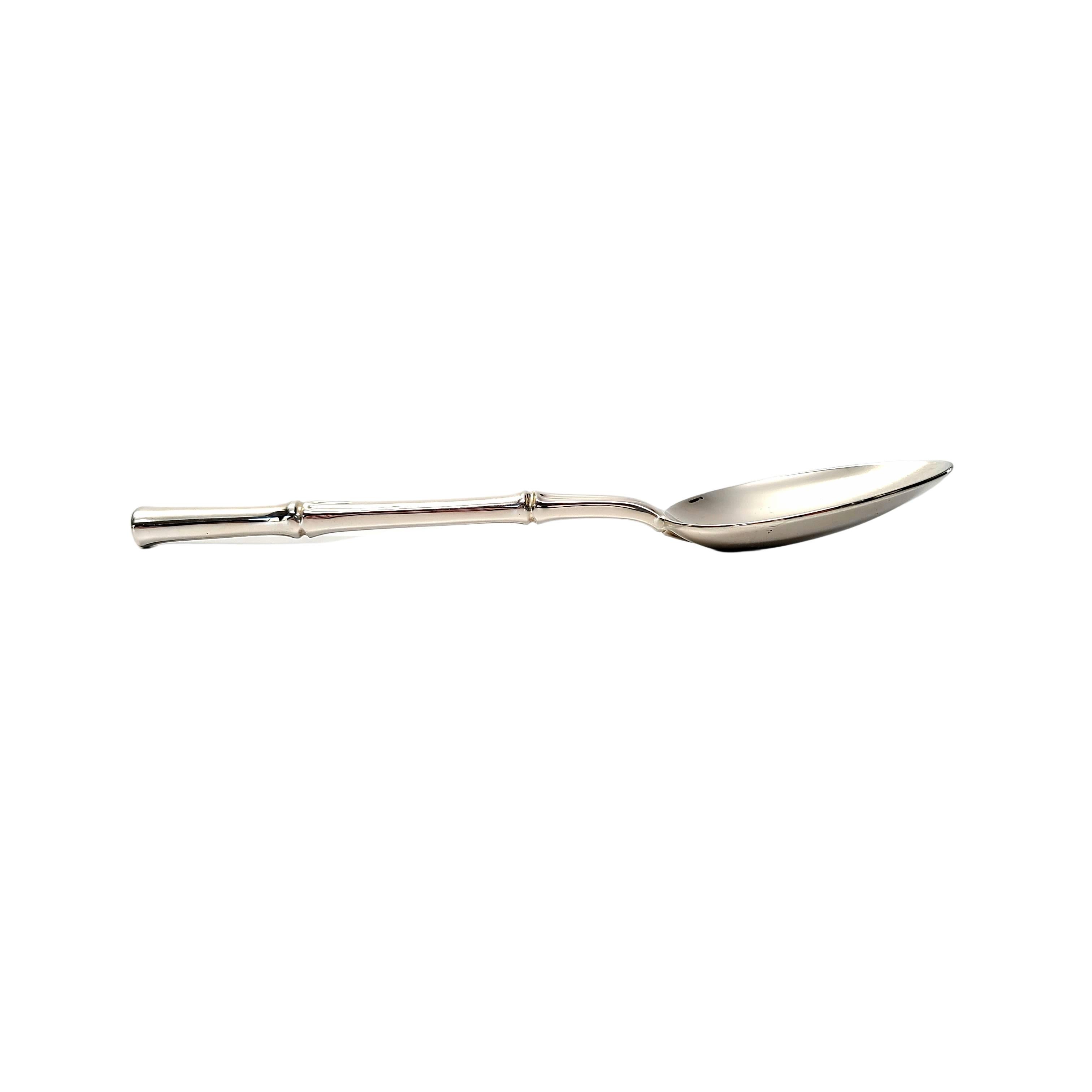 Women's or Men's Tiffany & Co. Sterling Silver Bamboo Dessert/ Oval Soup Spoon with Pouch 'A'