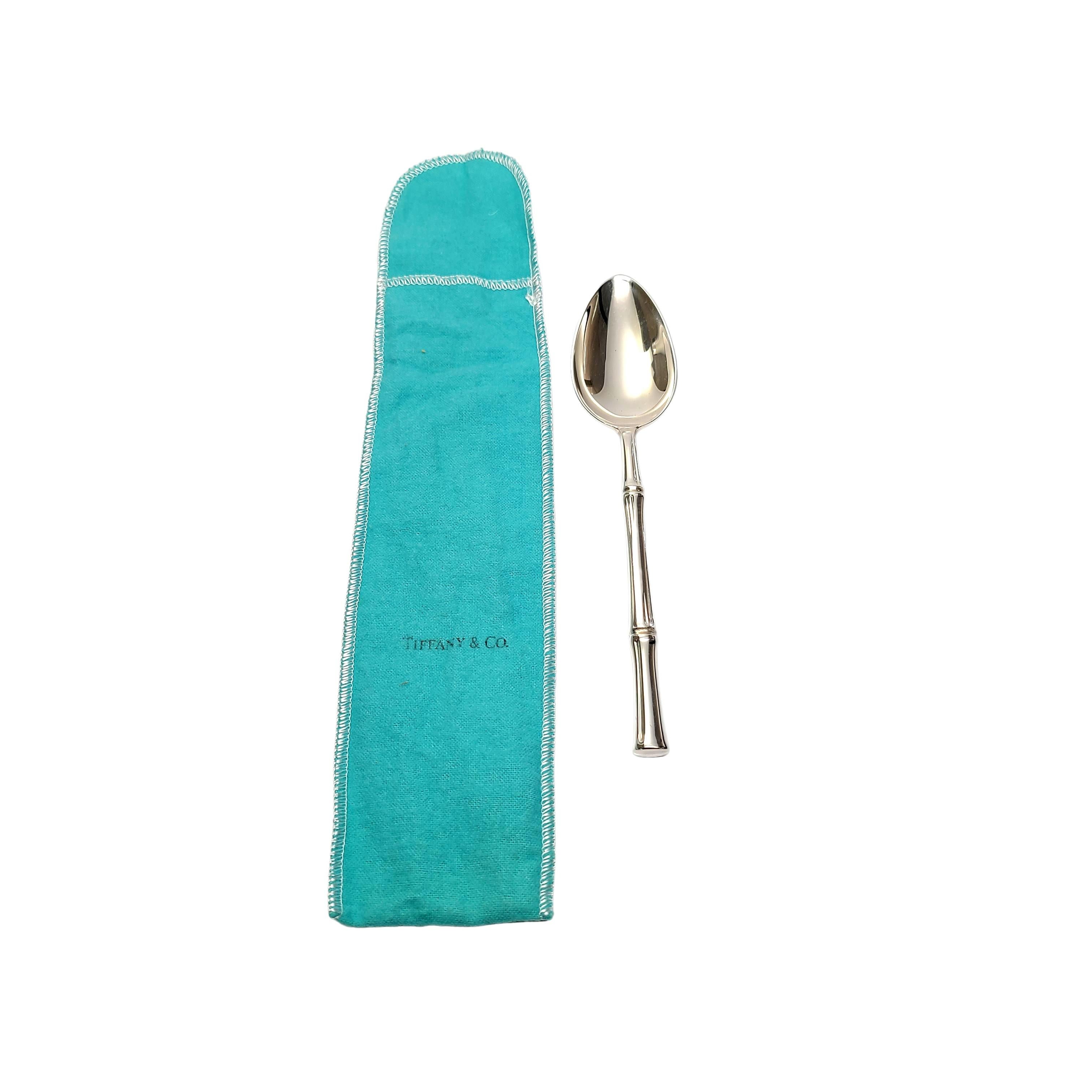 Tiffany & Co. Sterling Silver Bamboo Dessert/ Oval Soup Spoon with Pouch 'A'