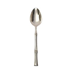 Tiffany & Co. Sterling Silver Bamboo Dessert/ Oval Soup Spoon with Pouch 'B'