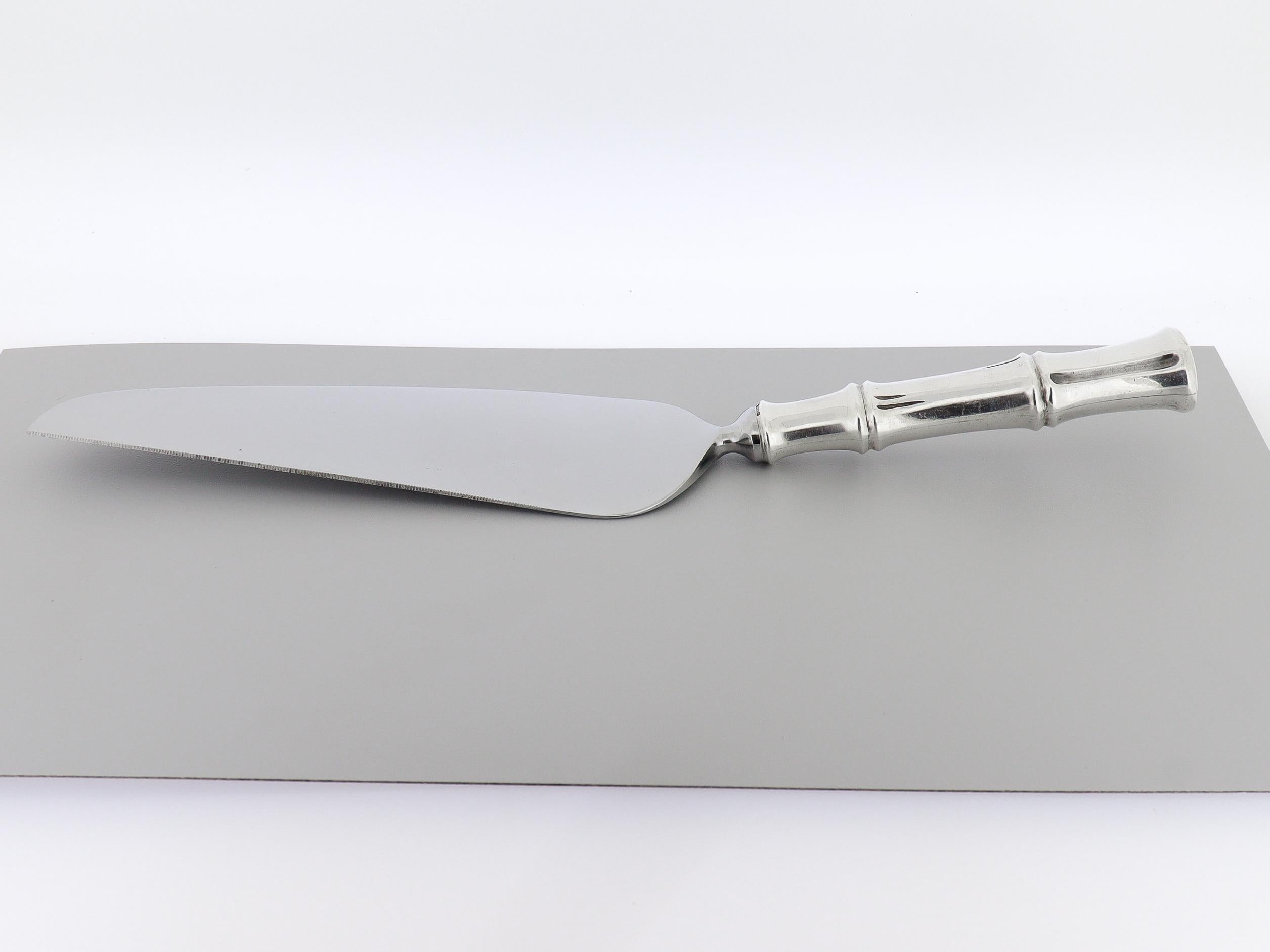 Tiffany & Co. Sterling Silver 'Bamboo' Pattern Pie or Cake Server In Good Condition For Sale In Philadelphia, PA