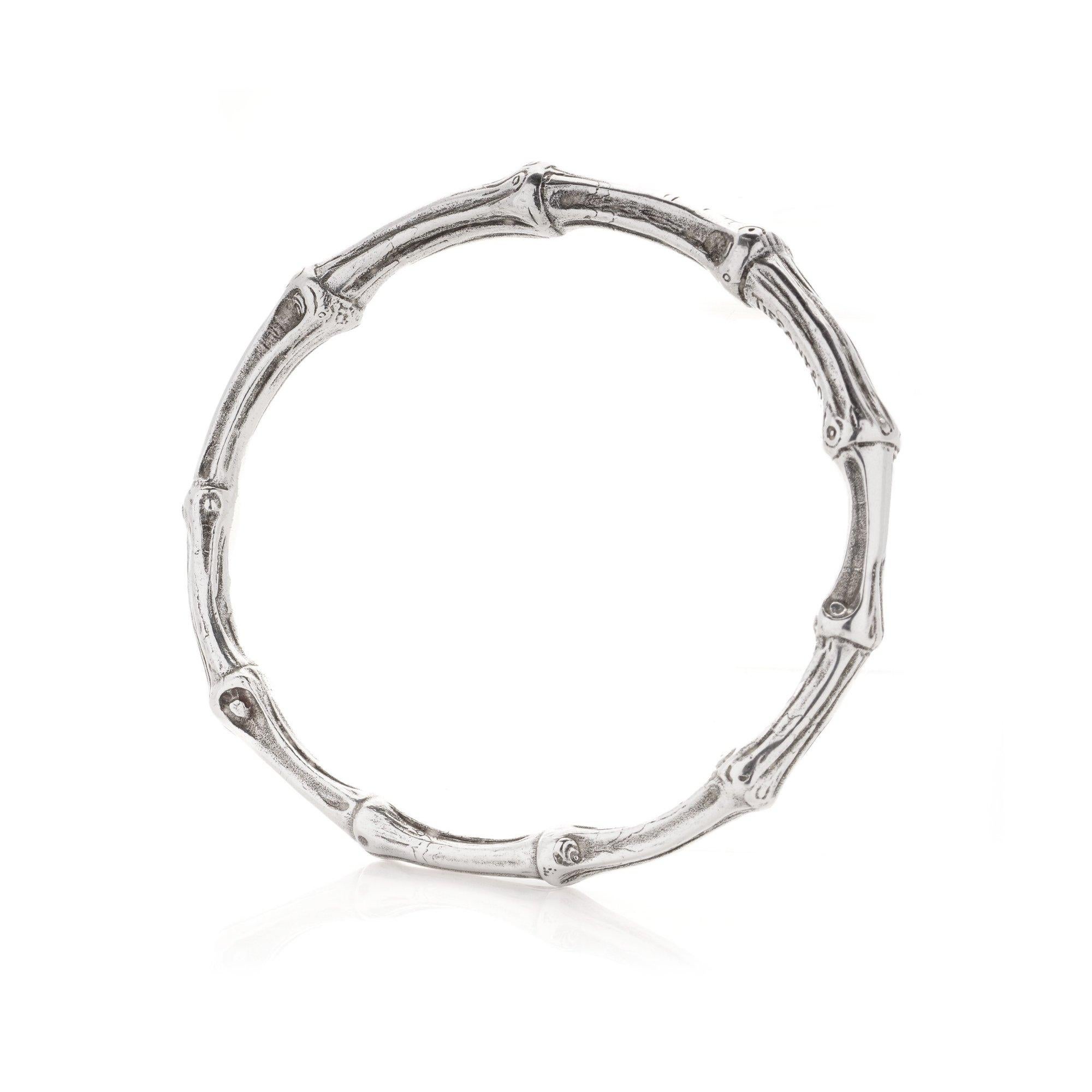 Women's Tiffany & Co. sterling silver bangle in the shape of bamboo