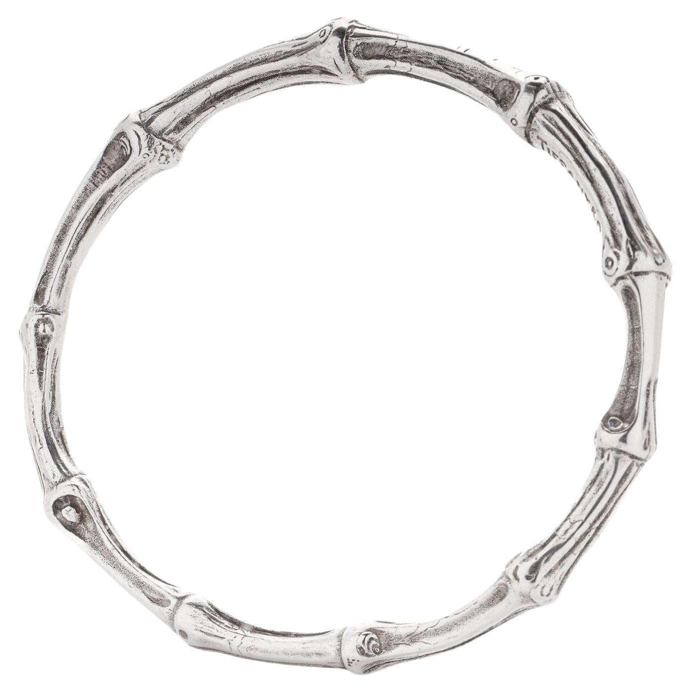 Tiffany & Co. sterling silver bangle in the shape of bamboo