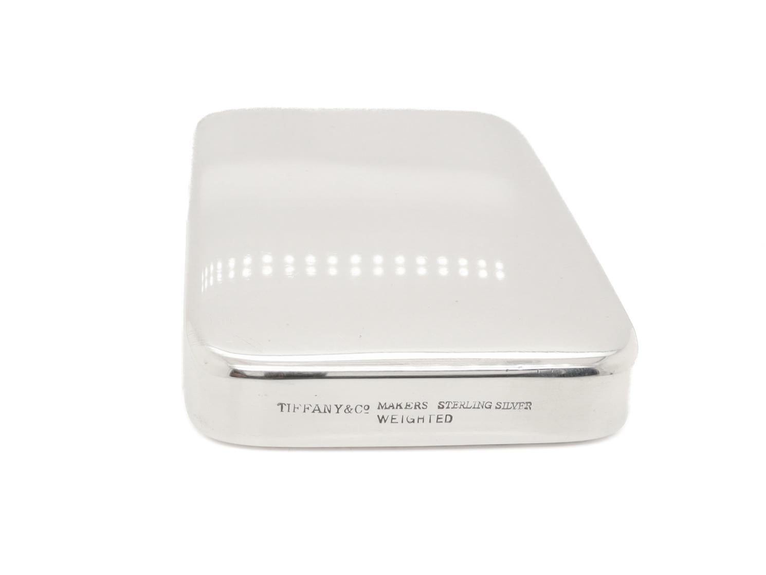 Américain Tiffany & Co. Presse-papiers rectangulaire pesant le bar en argent sterling en vente