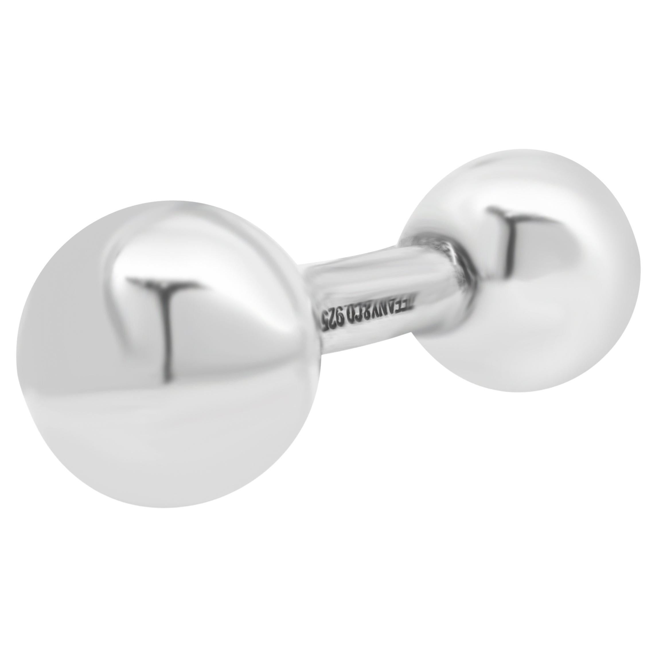 Tiffany 
Co. Bouton de manchette en argent Sterling Barbell en vente