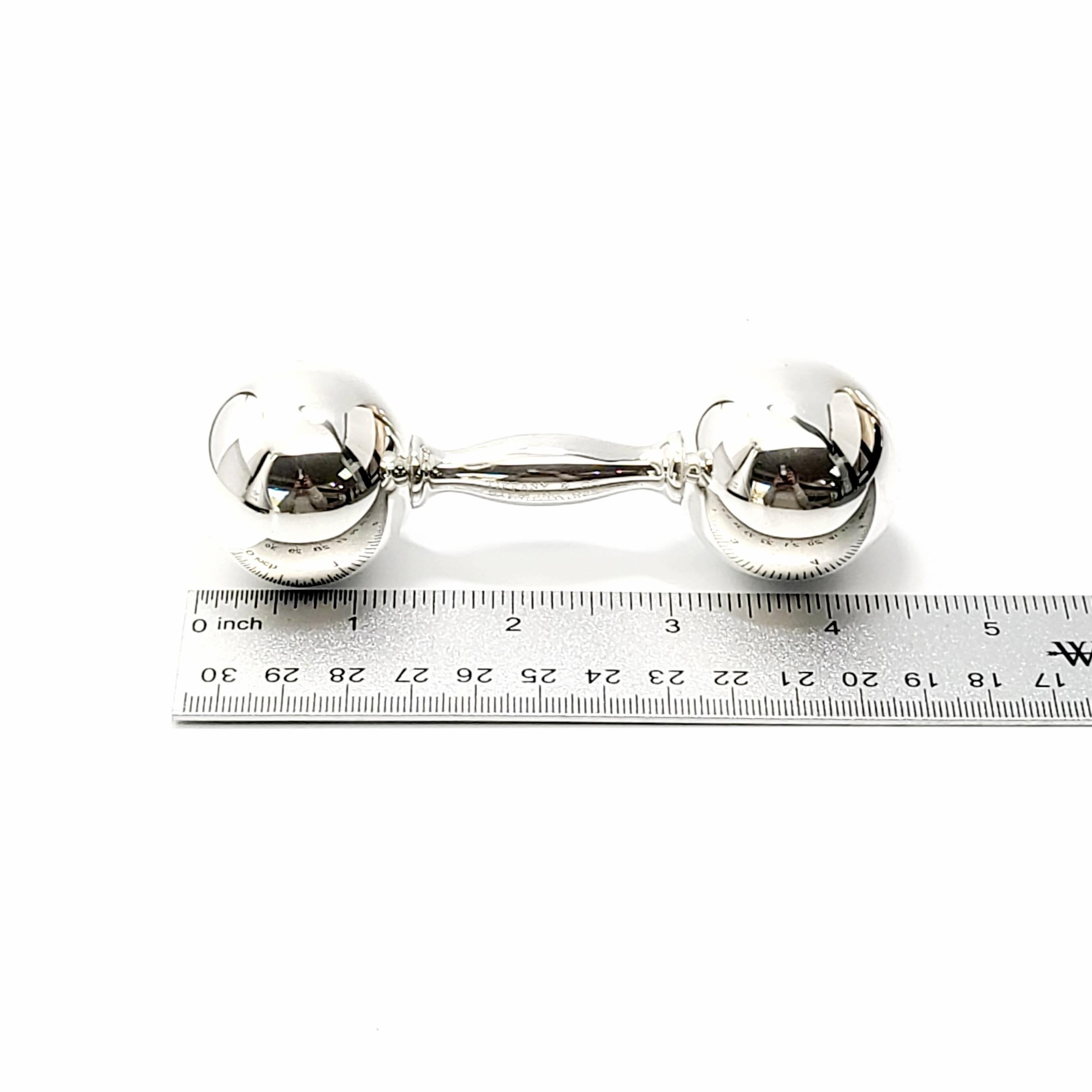 Tiffany & Co Sterling Silver Barbell Rattle 'A' In Good Condition In Washington Depot, CT
