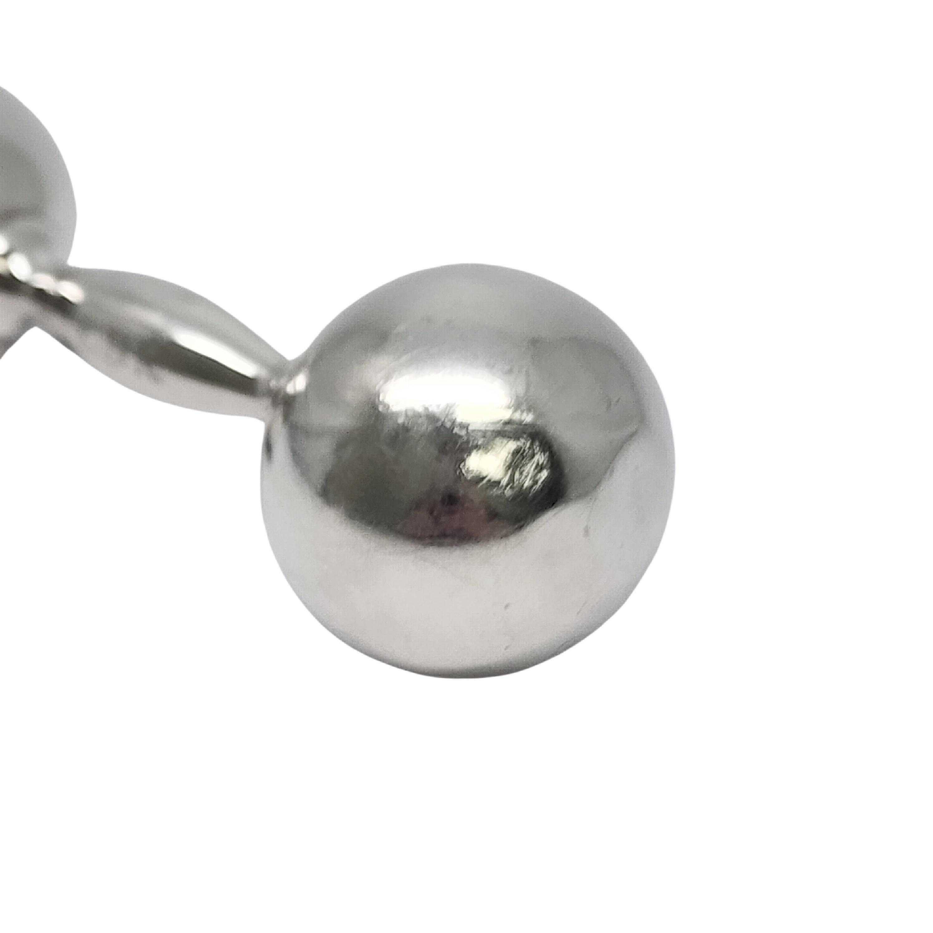 Tiffany & Co Sterling Silver Barbell Rattle w/Monogram #17263 In Good Condition For Sale In Washington Depot, CT