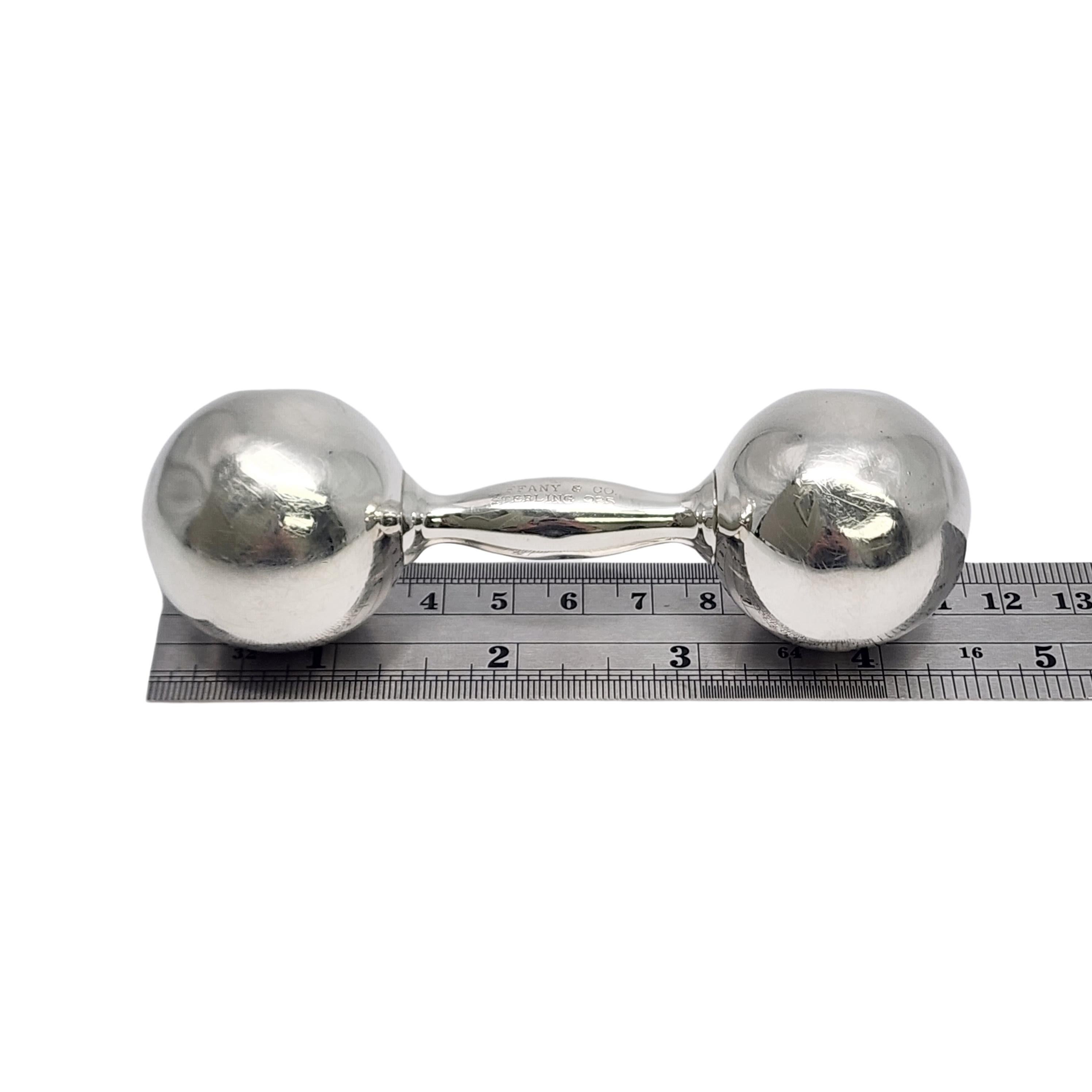 Tiffany & Co Sterling Silver Barbell Rattle w/Monogram #17263 For Sale 2