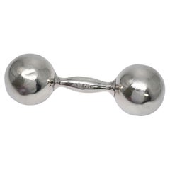Tiffany & Co Sterling Silber Barbell Rattle mit Monogramm #17263, Tiffany & Co