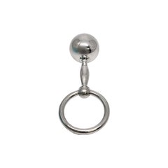Tiffany & Co Sterling Silver Barbell Teething Ring Rattle w/Pouch and Box #17264