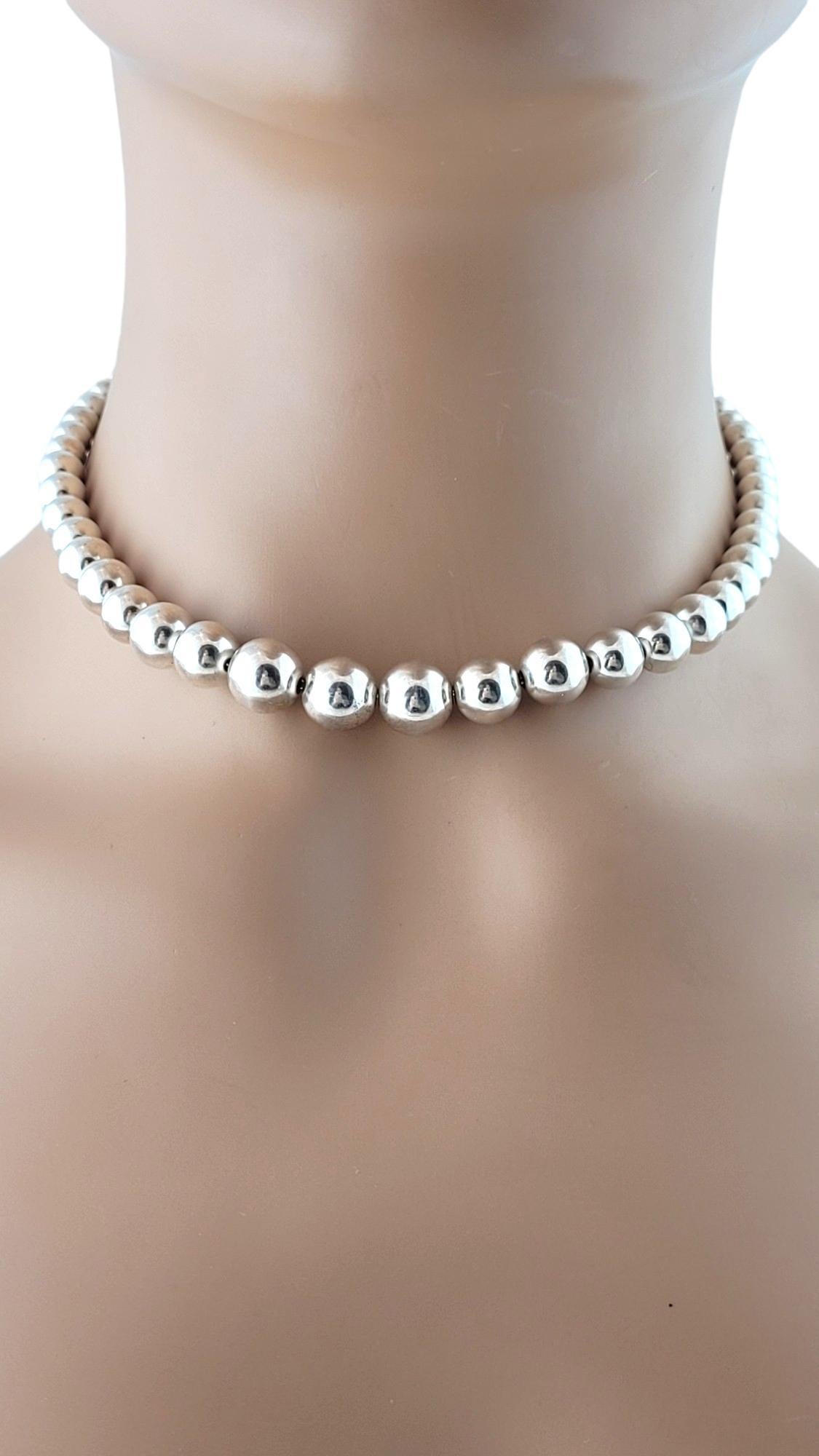 Tiffany & Co Sterling Silver Bead Necklace #16430 For Sale 3