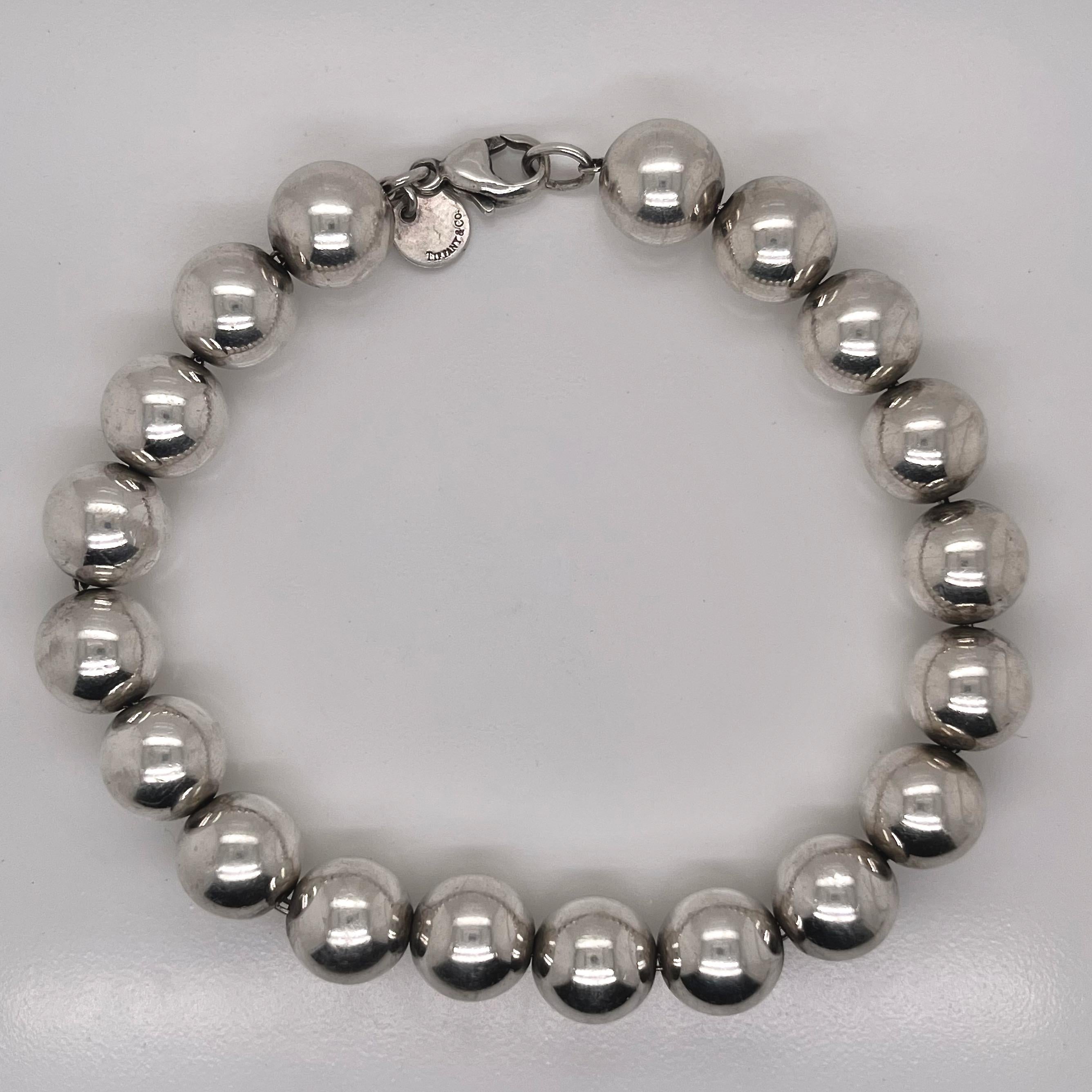 Modern Tiffany & Co. Sterling Silver Beaded Bracelet