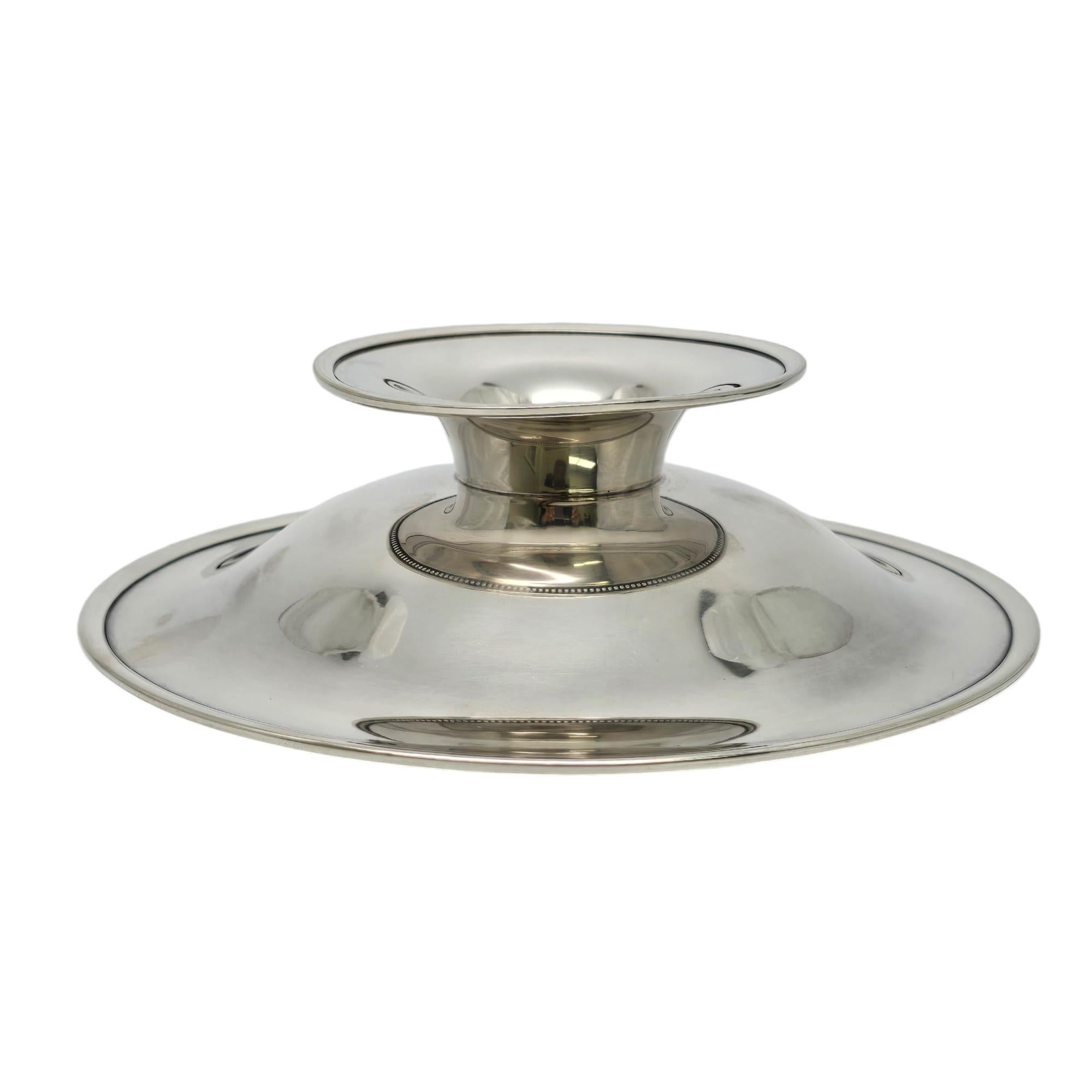 Tiffany & Co. Ciotola con piede basso e bordo in rilievo in argento Sterling 7 3/4