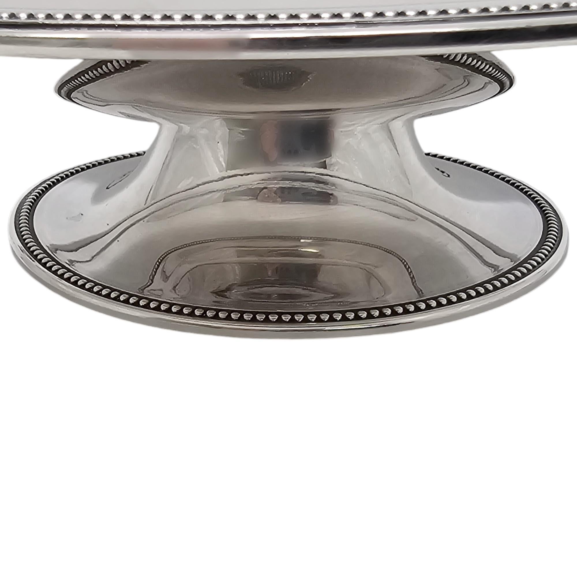 Tiffany & Co. Ciotola con piede basso e bordo in rilievo in argento Sterling 7 3/4