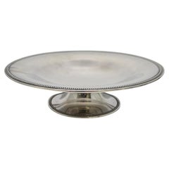 Tiffany & Co Sterling Silver Beaded Edge Shallow Footed Bowl 7 3/4" #18881