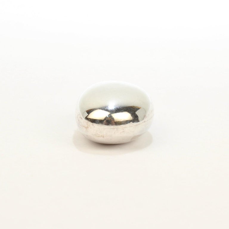 Tiffany & Co. Sterling Silver Bean Paperweight from the Mario Buatta Collection In Good Condition For Sale In Philadelphia, PA