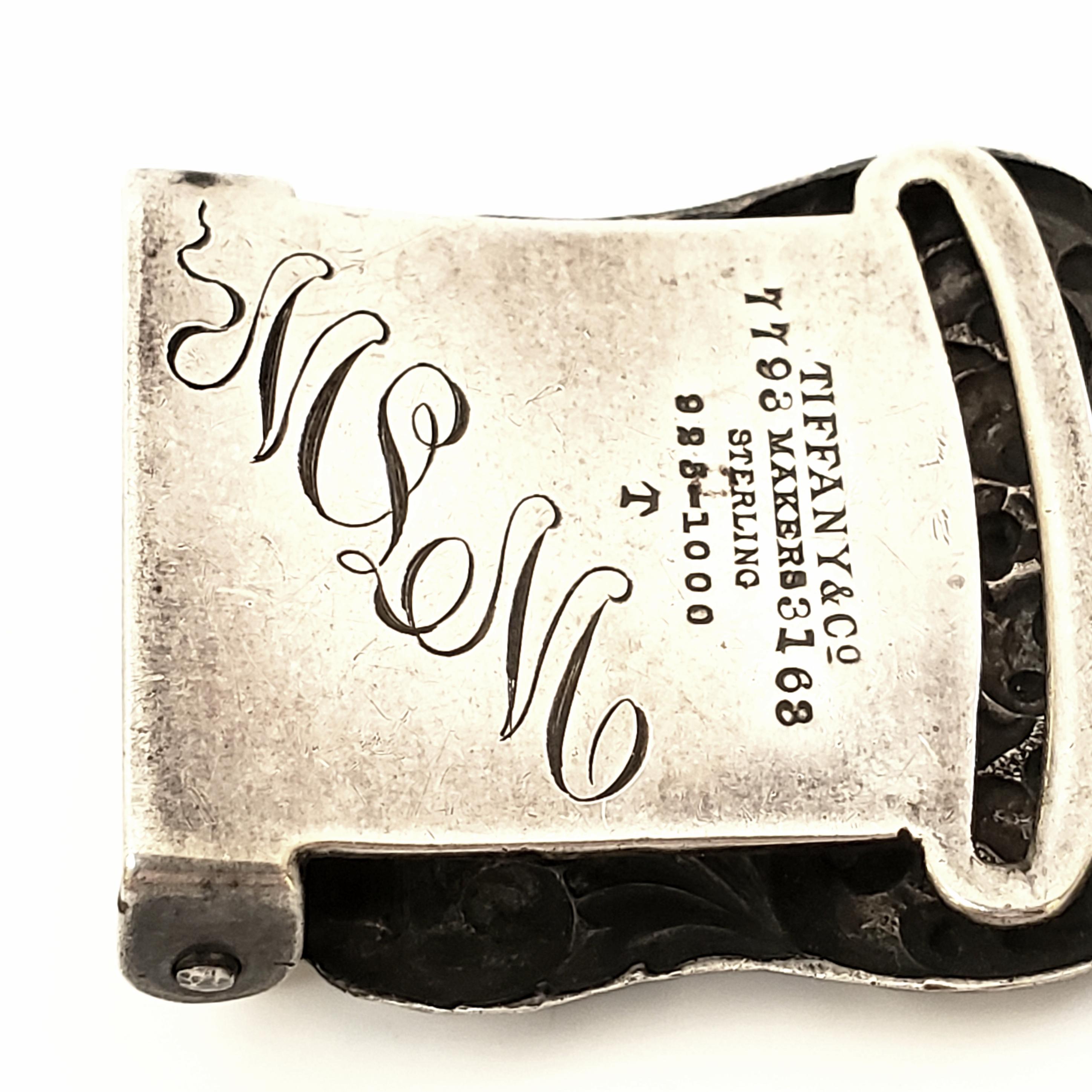 Tiffany & Co. Ceinture/boucle de ceinture en argent sterling avec monogramme en vente 2