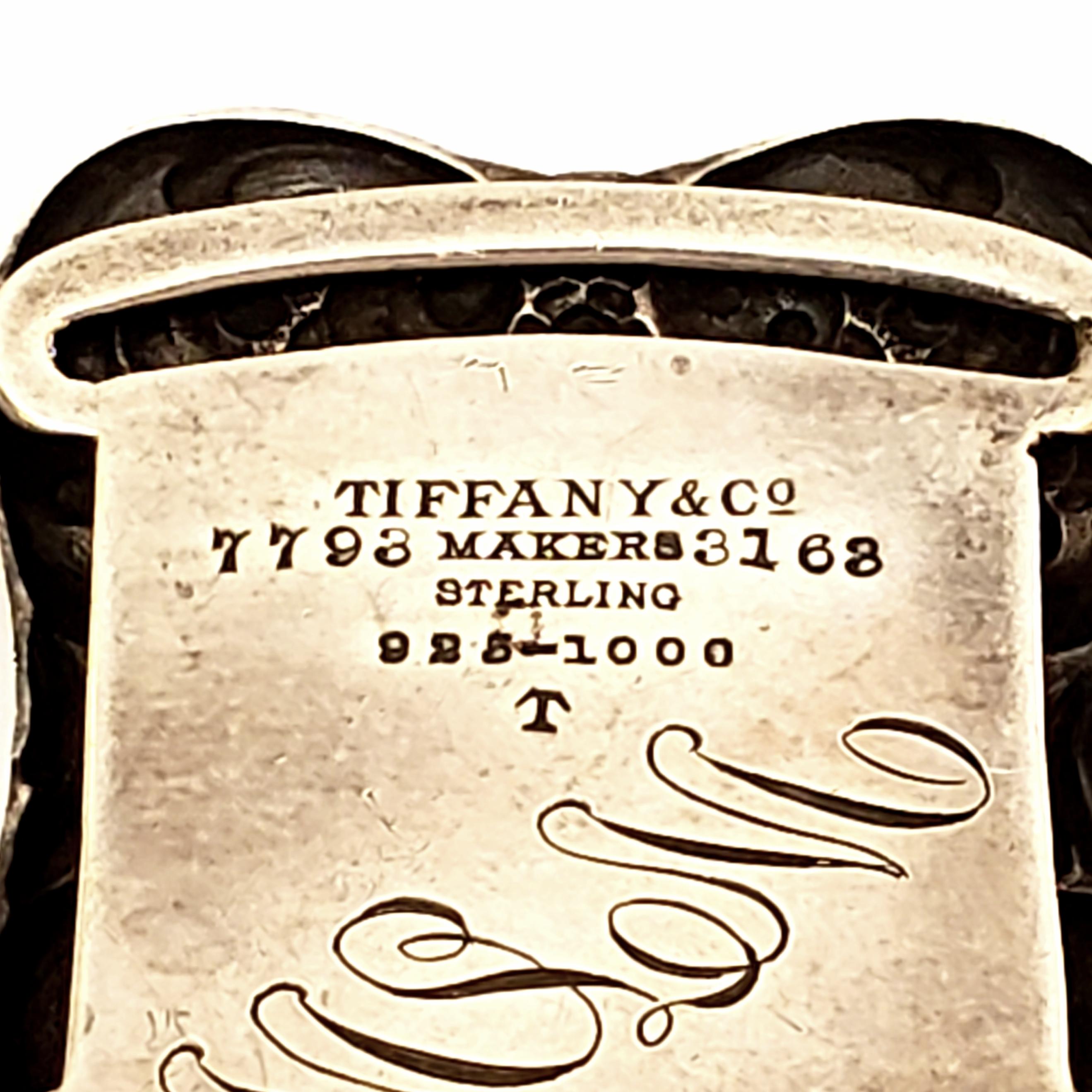Tiffany & Co. Ceinture/boucle de ceinture en argent sterling avec monogramme en vente 3