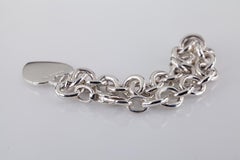 Tiffany & Co. Sterling Silver Blank Heart Tag Charm Bracelet