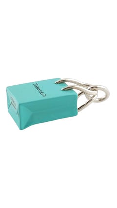 Tiffany & Co. Sterling Silver Blue Shopping Bag Charm #18133