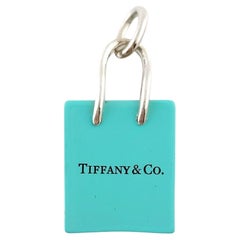 Tiffany & Co. Sterling Silver Blue Shopping Bag Charm #18133