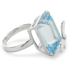 Tiffany & Co. Sterling Silver Blue Topaz Butterfly Ring