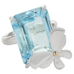 Tiffany & Co. Sterling Silver Blue Topaz Butterfly Ring