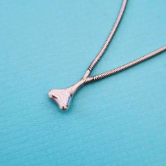 Tiffany & Co. Sterling Silver Bone Pendant Snake Chain Lariat Necklace