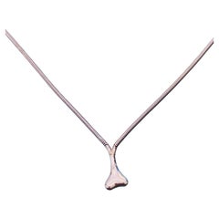 Tiffany & Co. Sterling Silver Bone Pendant Snake Chain Lariat Necklace
