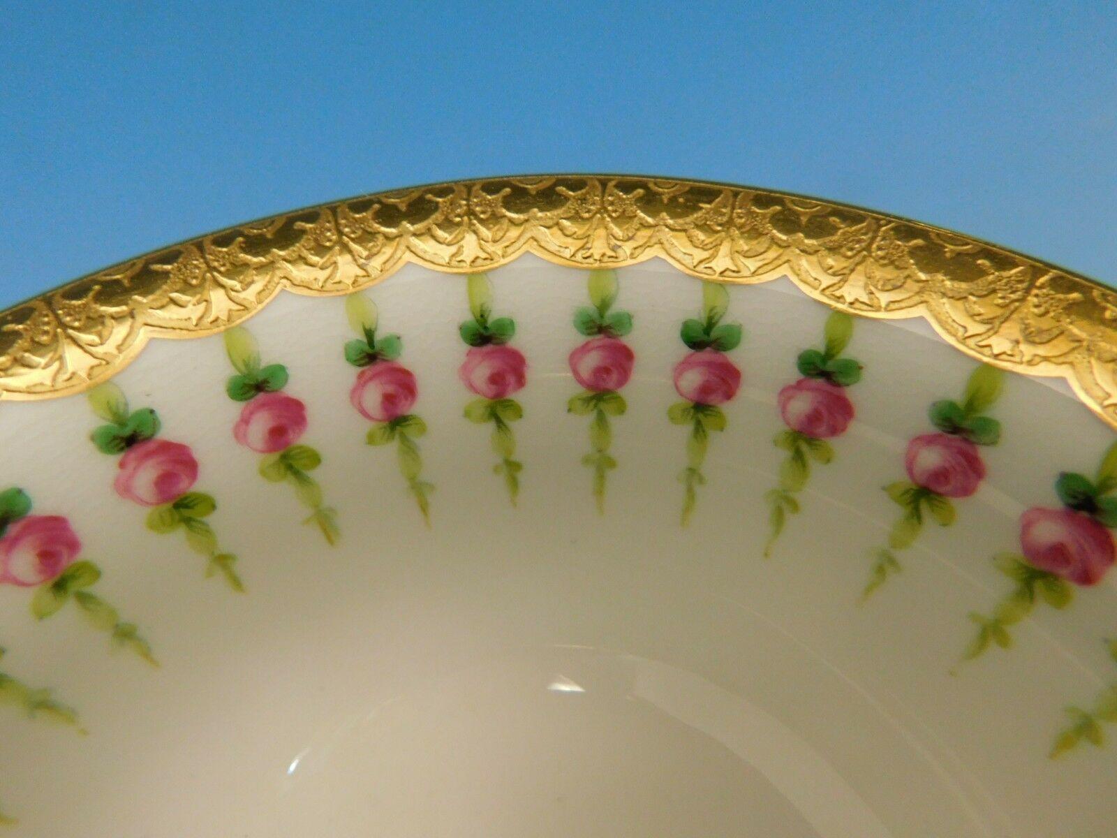 20th Century Tiffany & Co. Sterling Silver Bouillon Cup w/Cherubs/Liner w/Gold Border/Flowers
