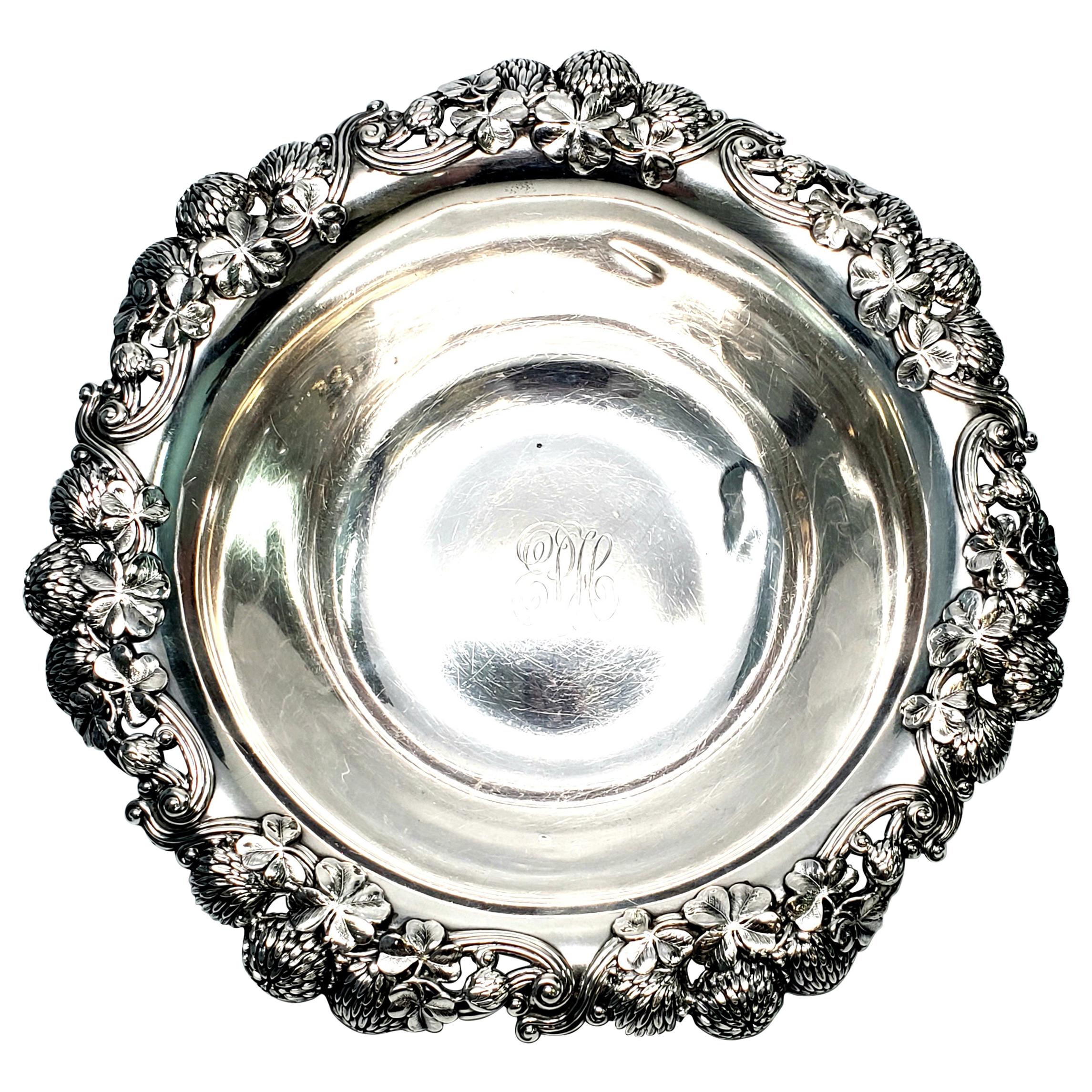 Tiffany & Co. Sterling Silver Bowl Clover Pattern with Monogram